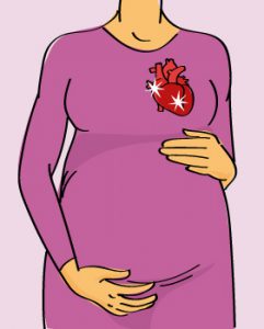 Pregnant women with heart valve stenosis