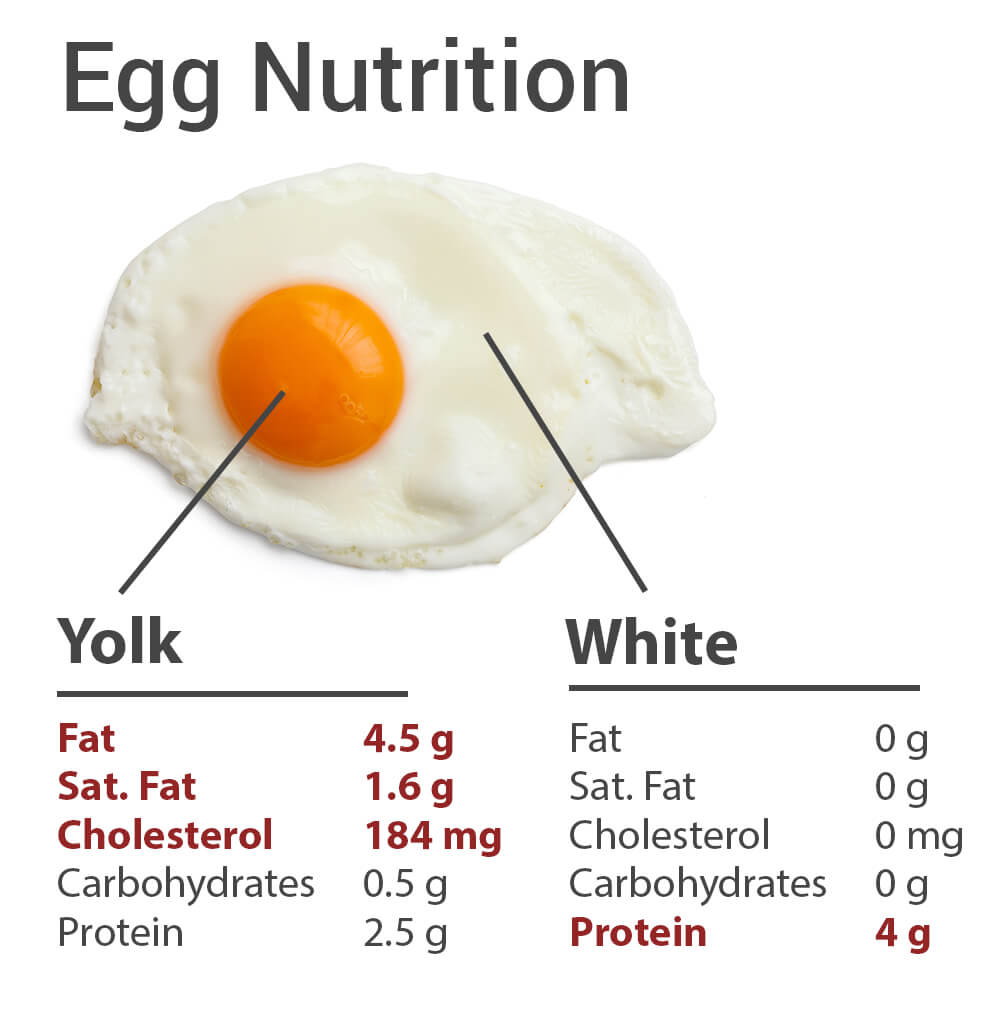 جدول حقایق غذایی تخم مرغ